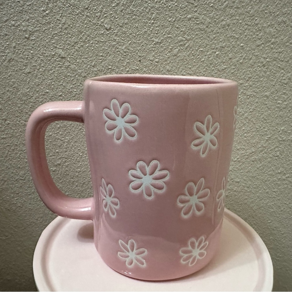 Rae Dunn Peace love coffee pink mug - Picture 3 of 3